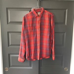 Flannel button down shirt.